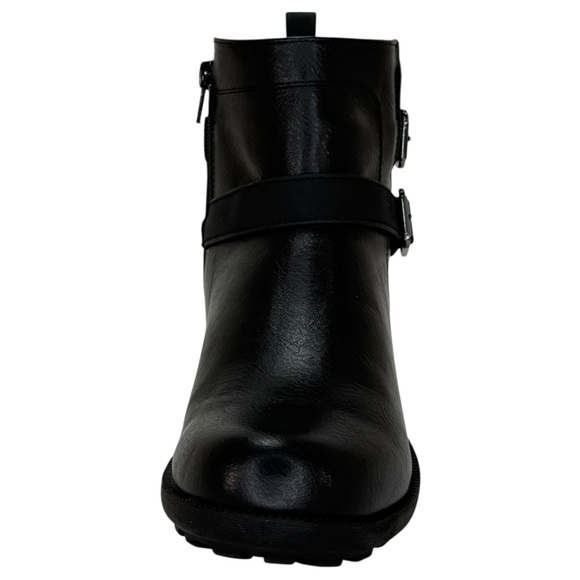 Easy Works by Easy Street Kourt Black Faux Leather Womens Ankle Boots Size 8M - Picture 6 of 13